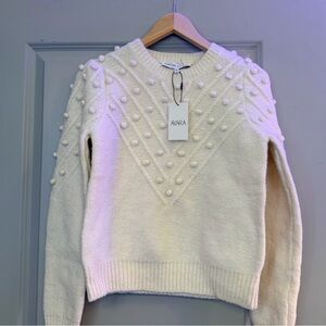 POM POM DETAIL LONG SLEEVE SWEATER